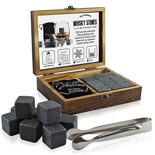 Whisky-Steine Geschenkset in Holzbox