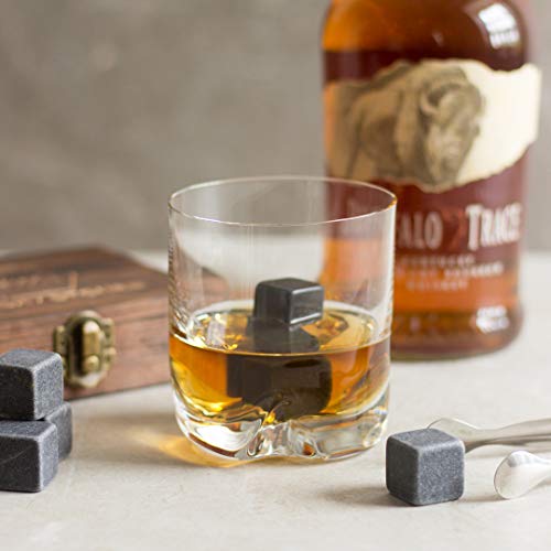 Whisky-Steine Geschenkset, stilvolle Holzbox, inklusive 9 Granit-Kühlsteinen, Eiszange und Aufbewahrungsbeutel Das ultimative Whiskygeschenk - 5